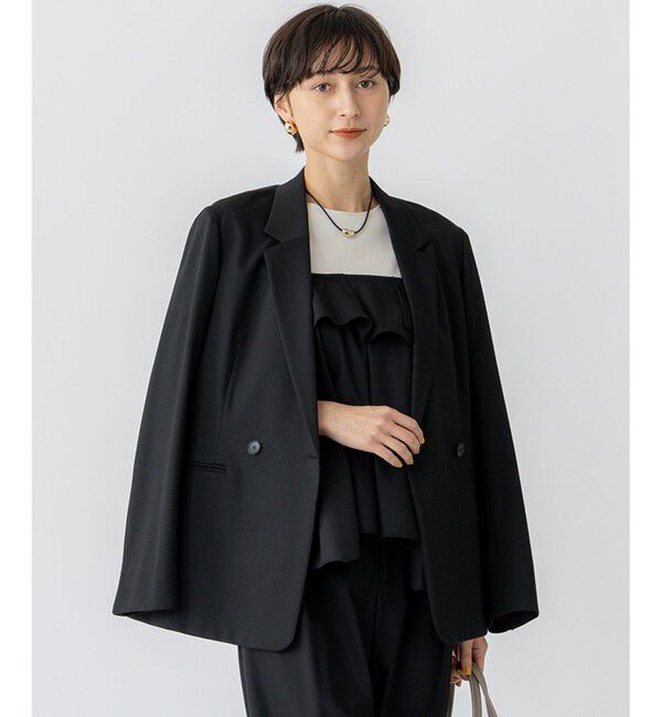 23区「【Oggi3月号掲載/セットアップ対応】 ライトクロス ジャケット」|テーラードジャケット|ブラック系