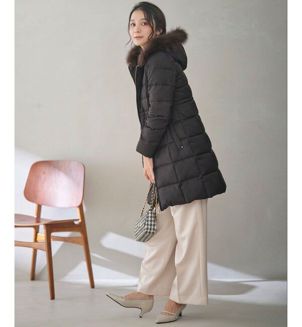 any SiS「【撥水・洗える】リッチファーフードロング ダウン」|ダウン|