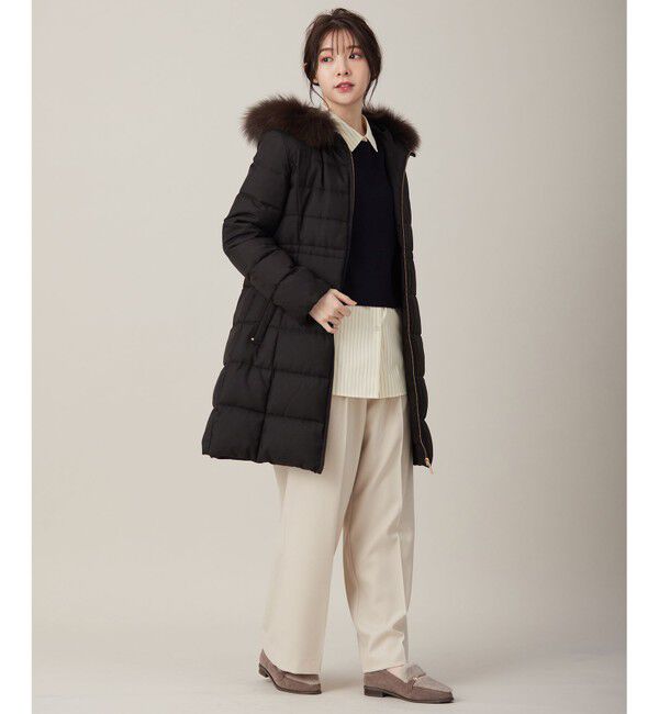 any SiS「【撥水・洗える】リッチファーフードロング ダウン」|ダウン|