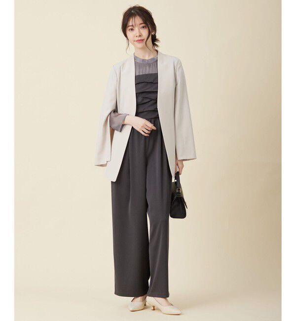 any SiS「【洗える】セレモニースリットスリーブ ジャケット」|ノーカラージャケット|