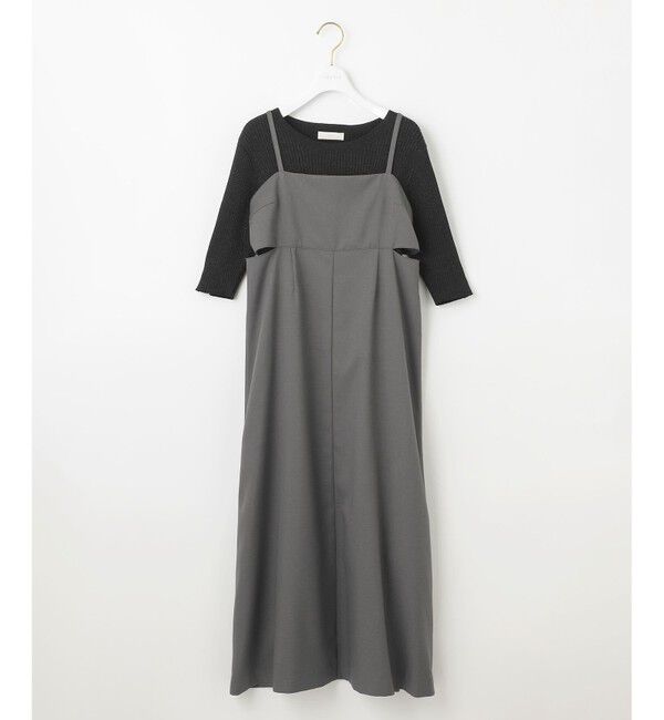 ANY SIS「【洗える・2SET】カットデザインスタイルアップ ワンピース&times;ニット」|スーツ|