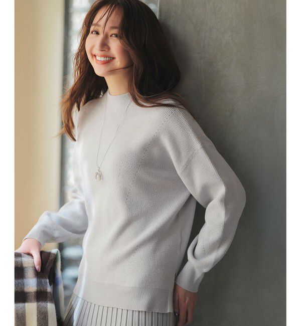 ANY SIS「CICA加工 ビューティ畔ボトルネック ニット」|ニット・セーター|シルバー