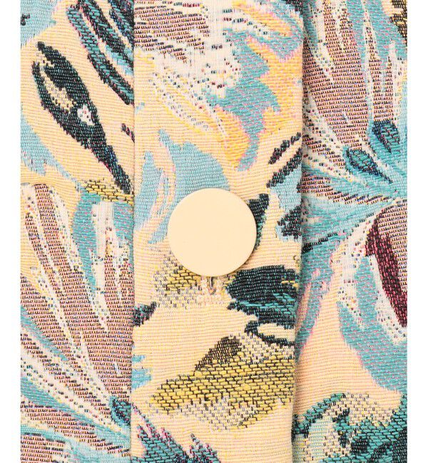 GRACE CONTINENTAL「フラワージャガードノーカラージャケット」|ノーカラージャケット|