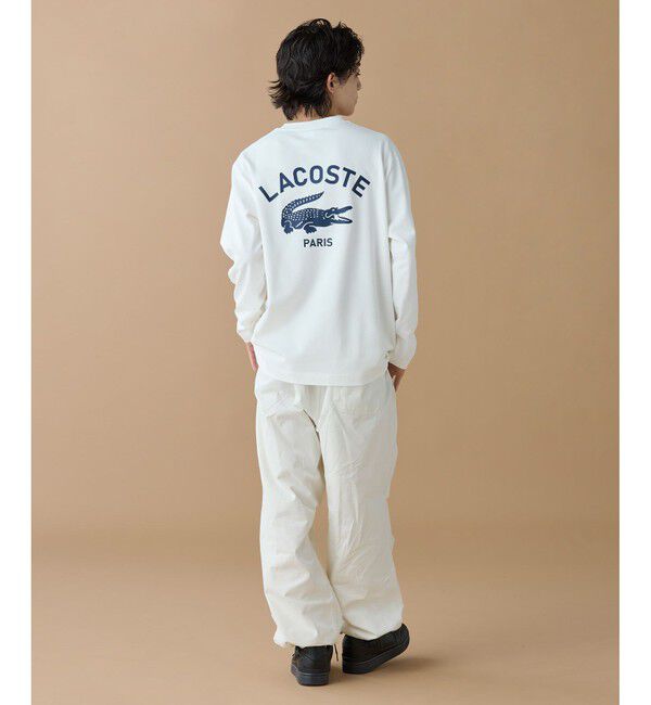 LACOSTE「オーバーサイズ PARISロゴ ヘビーウェイト 長袖Tシャツ / ロンT」|Tシャツ・カットソー|