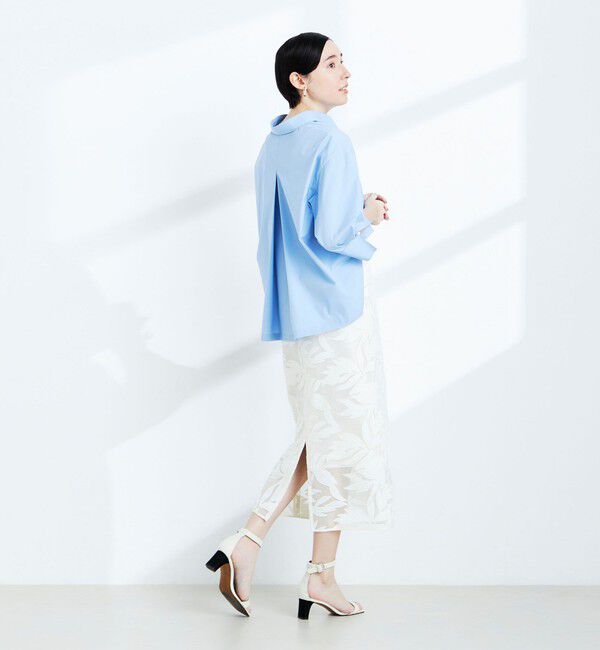 NOLLEY'S sophi「ウォッシャブルレザーカット刺繍タイトスカート」|タイト|