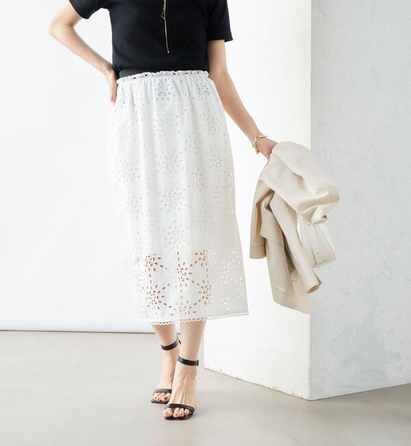NOLLEY'S「《セットアップ対応》Brocheレース ギャザータイトスカート」|タイト|
