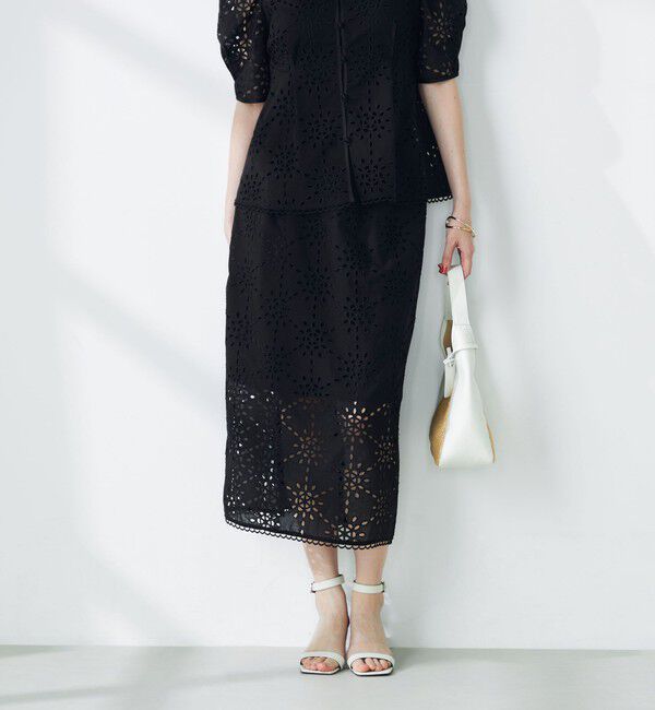 NOLLEY'S「《セットアップ対応》Brocheレース ギャザータイトスカート」|タイト|