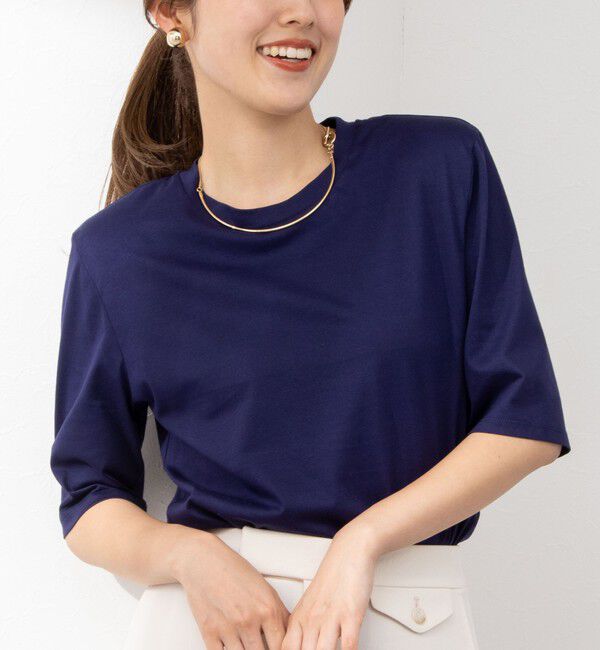 NOLLEY'S「接触冷感 70/2コンパクトクール肩パットTシャツ」|Tシャツ・カットソー|