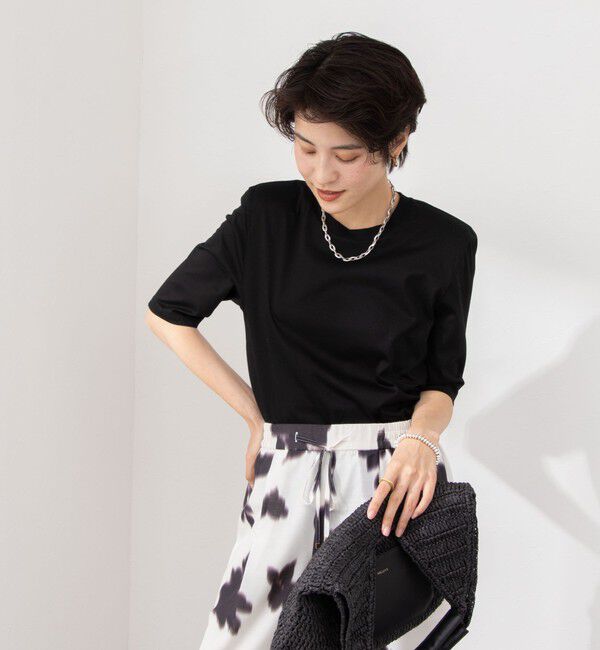 NOLLEY'S「接触冷感 70/2コンパクトクール肩パットTシャツ」|Tシャツ・カットソー|