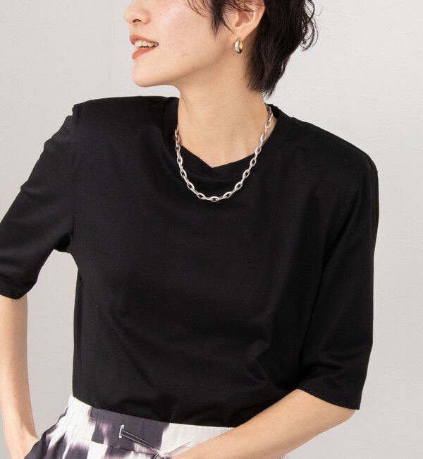 NOLLEY'S「接触冷感 70/2コンパクトクール肩パットTシャツ」|Tシャツ・カットソー|