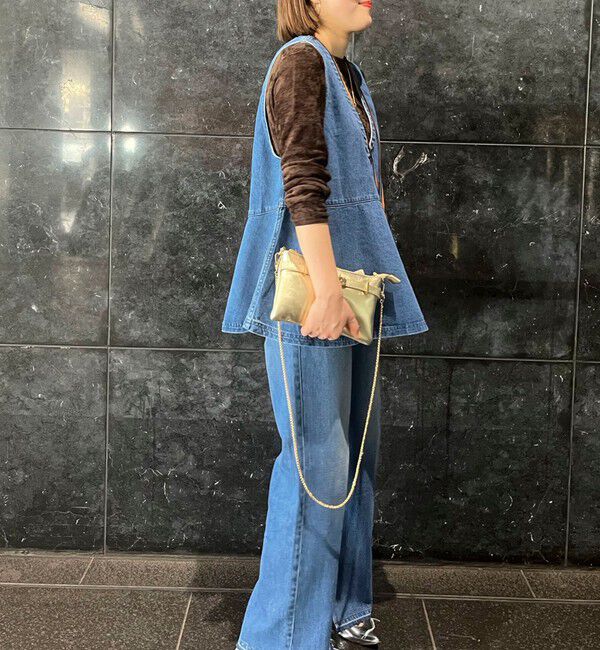 Rie Miller「【RM denim】ペプラムジレデニムブラウス」|シャツ・ブラウス|