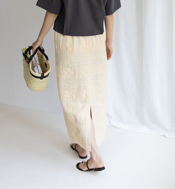 NOLLEY'S「ウォッシャブルレーシージャガードタイトスカート」|タイト|