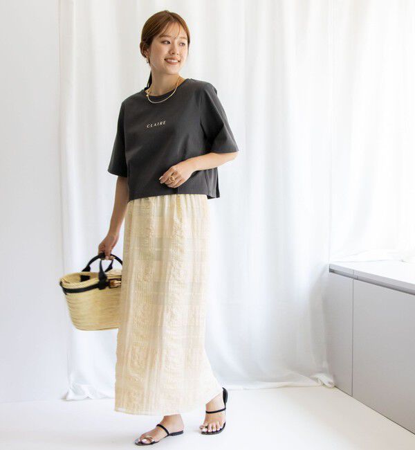 NOLLEY'S「ウォッシャブルレーシージャガードタイトスカート」|タイト|