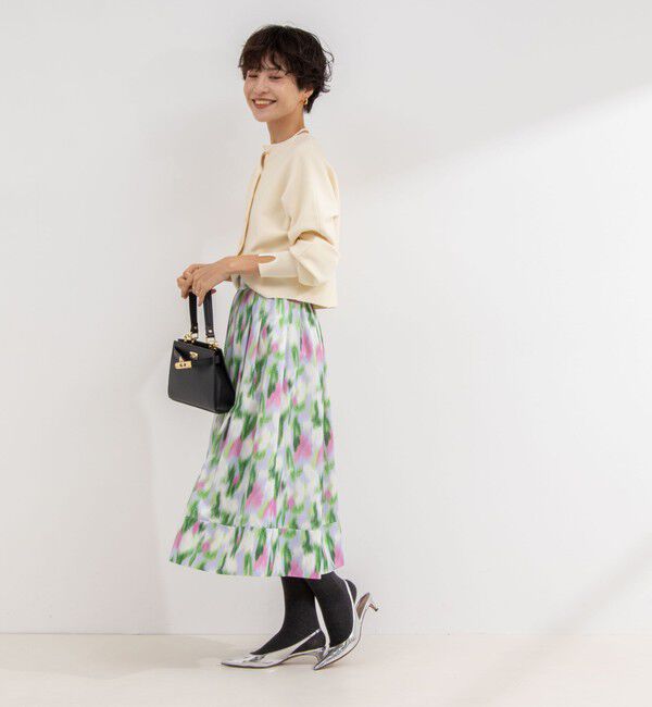 NOLLEY'S「ウォッシャブルボカシプリントタック＆ギャザースカート」|スカート|