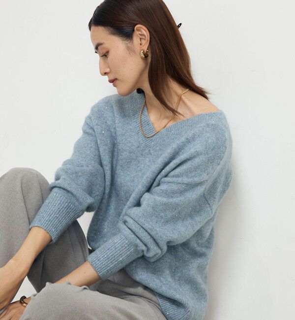 NOLLEY'S sophi「モヘヤラメスパンコール2WAYプルオーバーニット」|ニット・セーター|