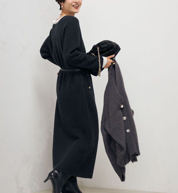 NOLLEY'S「ウォッシャブルカールカール求心柄ニットワンピース」|ワンピース|