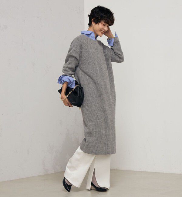 NOLLEY'S「ウォッシャブルカールカール求心柄ニットワンピース」|ワンピース|