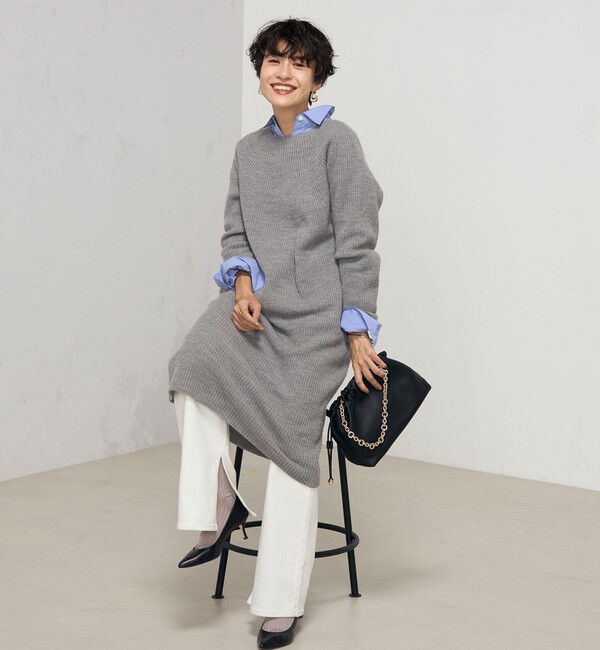 NOLLEY'S「ウォッシャブルカールカール求心柄ニットワンピース」|ワンピース|