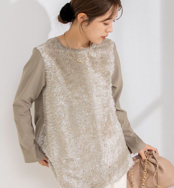 NOLLEY'S「カットジャガードドッキングプルオーバーブラウス」|シャツ・ブラウス|