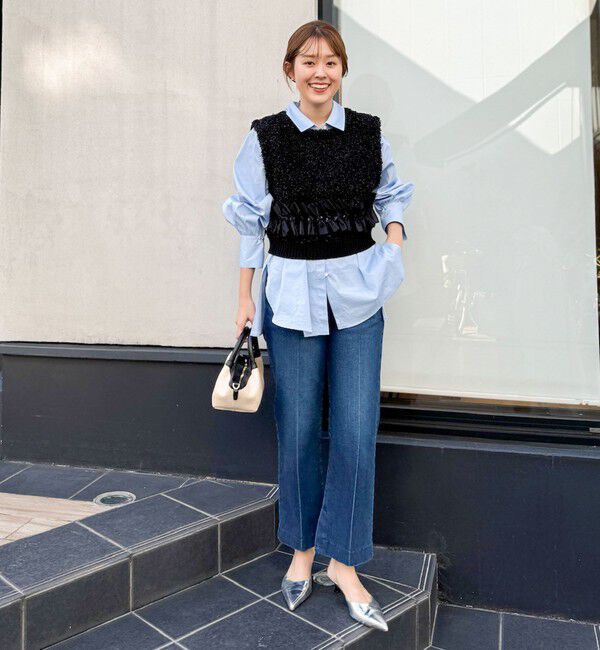 Rie Miller「【RM denim】スリットクロップドハイウエストデニム」|デニム|