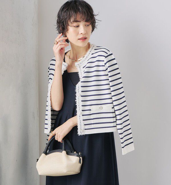 NOLLEY'S「《手洗い可能》フワシャギーステッチニットジャケット」|カーディガン|