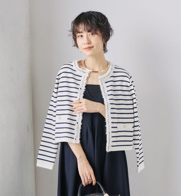NOLLEY'S「《手洗い可能》フワシャギーステッチニットジャケット」|カーディガン|