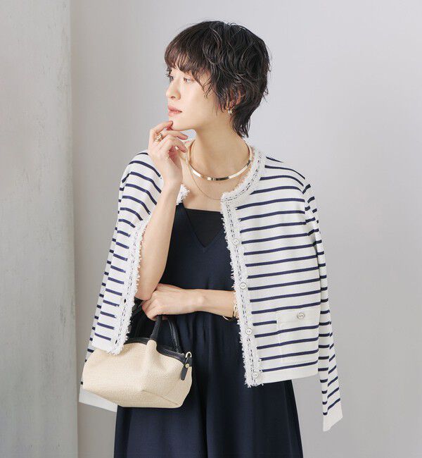 NOLLEY'S「《手洗い可能》フワシャギーステッチニットジャケット」|カーディガン|