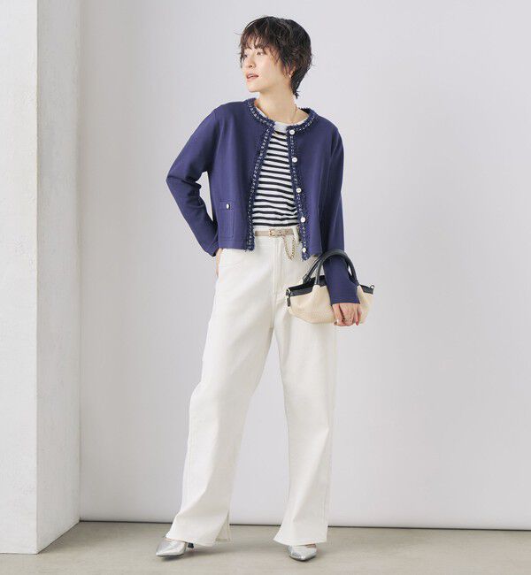 NOLLEY'S「《手洗い可能》フワシャギーステッチニットジャケット」|カーディガン|