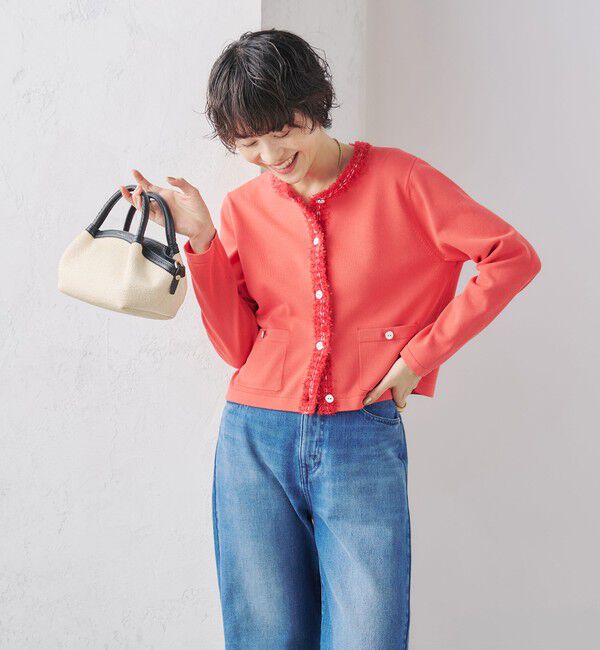 NOLLEY'S「《手洗い可能》フワシャギーステッチニットジャケット」|カーディガン|