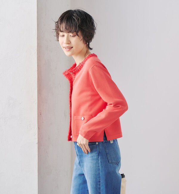 NOLLEY'S「《手洗い可能》フワシャギーステッチニットジャケット」|カーディガン|