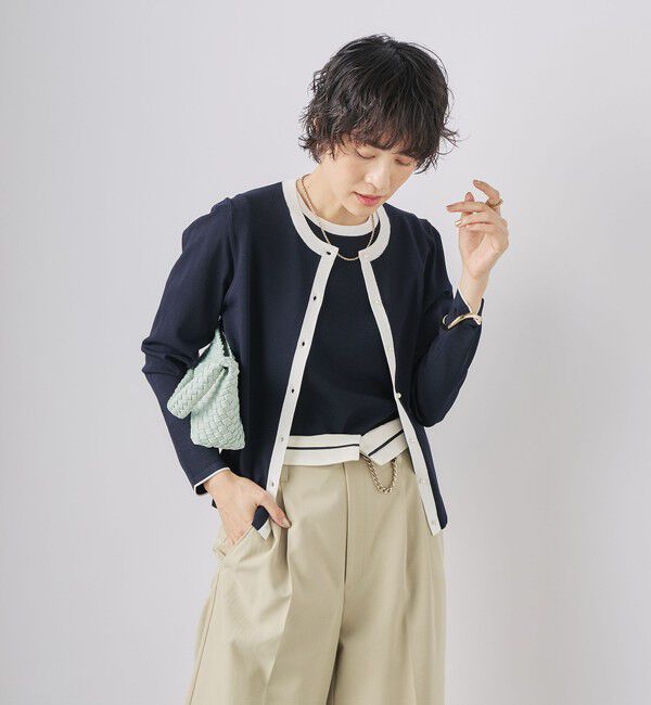 NOLLEY'S sophi「《アンサンブル対応》《手洗い可能》マルチファンクションクルーネックカーディガン」|カーディガン|