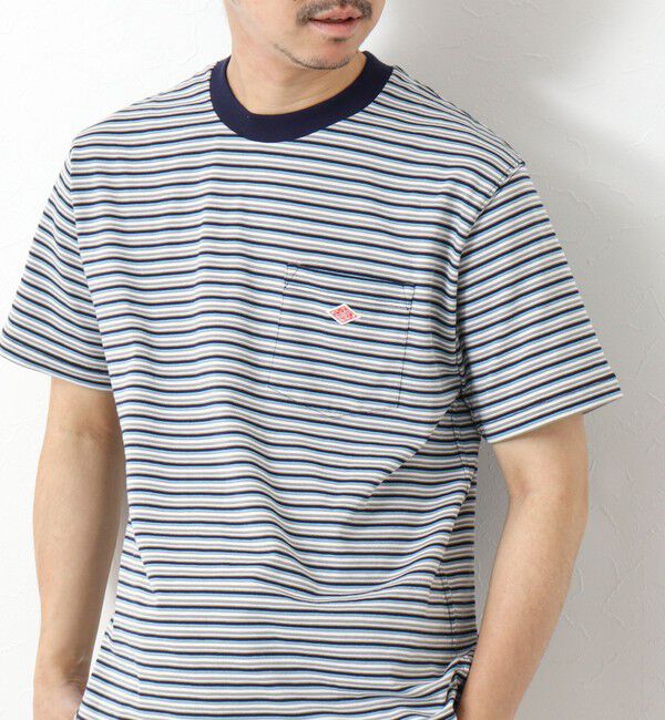 NOLLEY'S goodman「【DANTON/ダントン】C0198TCB STRIPE POCKET T-SHIRT」|Tシャツ・カットソー|ブルー系その他