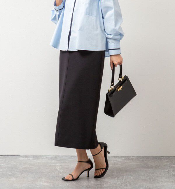 NOLLEY'S「《セットアップ対応》ウォッシャブルニットジョーゼットタイトミディスカート」|タイト|