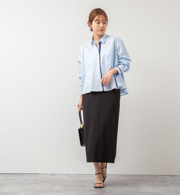 NOLLEY'S「《セットアップ対応》ウォッシャブルニットジョーゼットタイトミディスカート」|タイト|