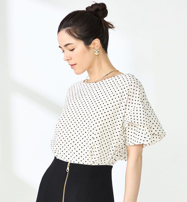 NOLLEY'S「【追加】サッカードットバックフリルブラウス」|シャツ・ブラウス|