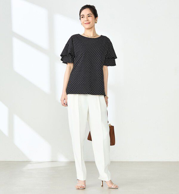 NOLLEY'S「【追加】サッカードットバックフリルブラウス」|シャツ・ブラウス|