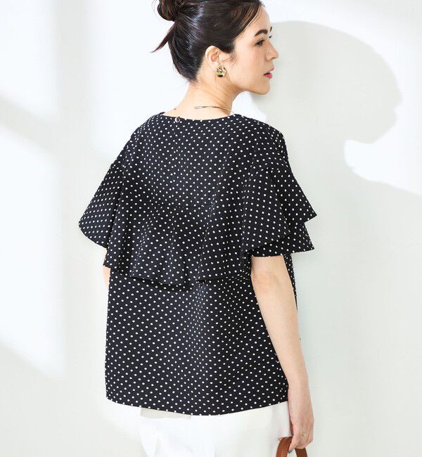 NOLLEY'S「【追加】サッカードットバックフリルブラウス」|シャツ・ブラウス|