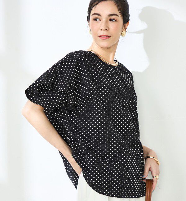 NOLLEY'S「【追加】サッカードットバックフリルブラウス」|シャツ・ブラウス|