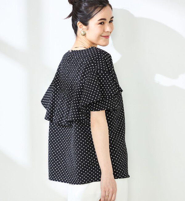 NOLLEY'S「【追加】サッカードットバックフリルブラウス」|シャツ・ブラウス|