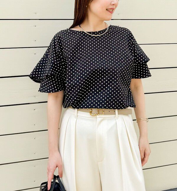 NOLLEY'S「【追加】サッカードットバックフリルブラウス」|シャツ・ブラウス|
