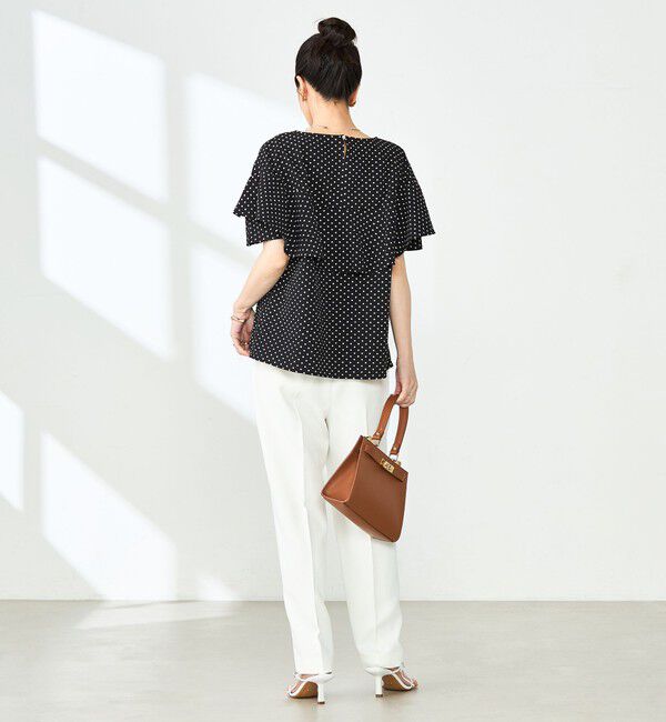 NOLLEY'S「【追加】サッカードットバックフリルブラウス」|シャツ・ブラウス|