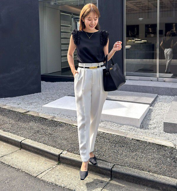 NOLLEY'S「ウォッシャブル防しわスパンツイルツータックテーパードパンツ」|その他|