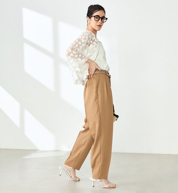 NOLLEY'S「ウォッシャブル防しわスパンツイルツータックテーパードパンツ」|その他|