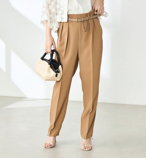 NOLLEY'S「ウォッシャブル防しわスパンツイルツータックテーパードパンツ」|その他|