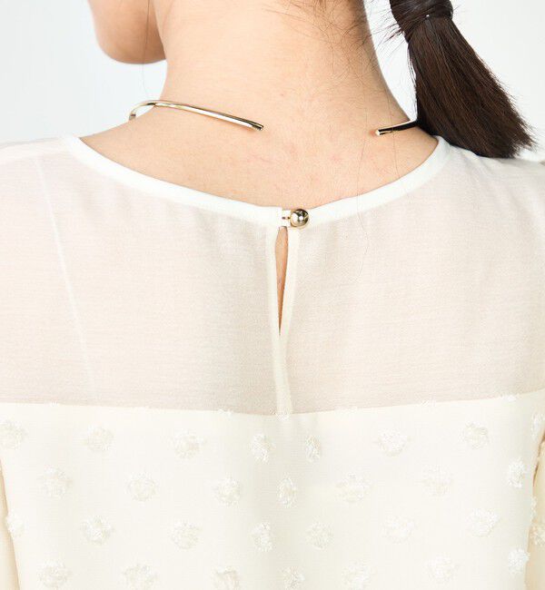 NOLLEY'S sophi「ドットジャガードバルーンスリーブブラウス」|シャツ・ブラウス|