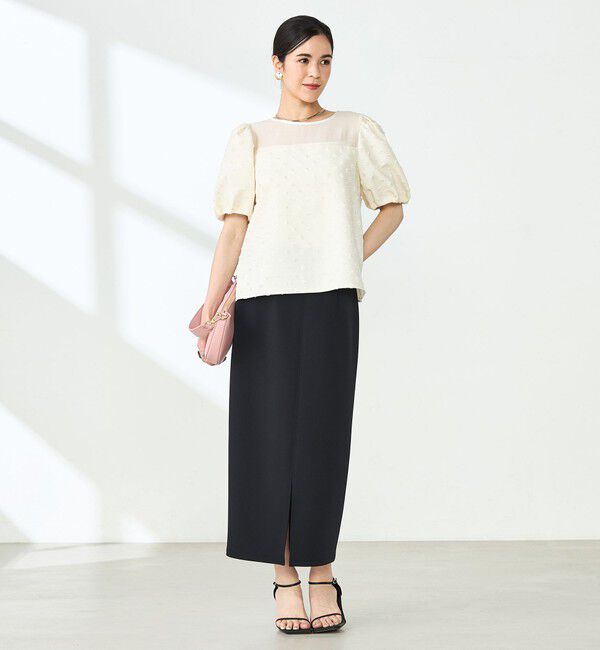 NOLLEY'S sophi「ドットジャガードバルーンスリーブブラウス」|シャツ・ブラウス|