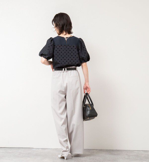 NOLLEY'S sophi「ドットジャガードバルーンスリーブブラウス」|シャツ・ブラウス|