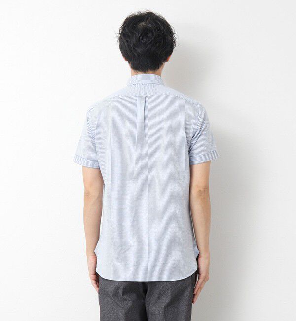 NOLLEY'S goodman「《ビジカジ対応》ハイゲージ サッカーストライプパラシュート半袖シャツ 25SS」|シャツ・ブラウス|