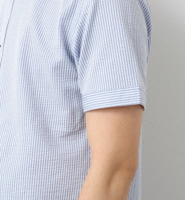 NOLLEY'S goodman「《ビジカジ対応》ハイゲージ サッカーストライプパラシュート半袖シャツ 25SS」|シャツ・ブラウス|