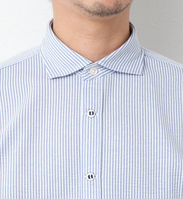 NOLLEY'S goodman「《ビジカジ対応》ハイゲージ サッカーストライプパラシュート半袖シャツ 25SS」|シャツ・ブラウス|